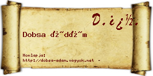 Dobsa Ádám névjegykártya